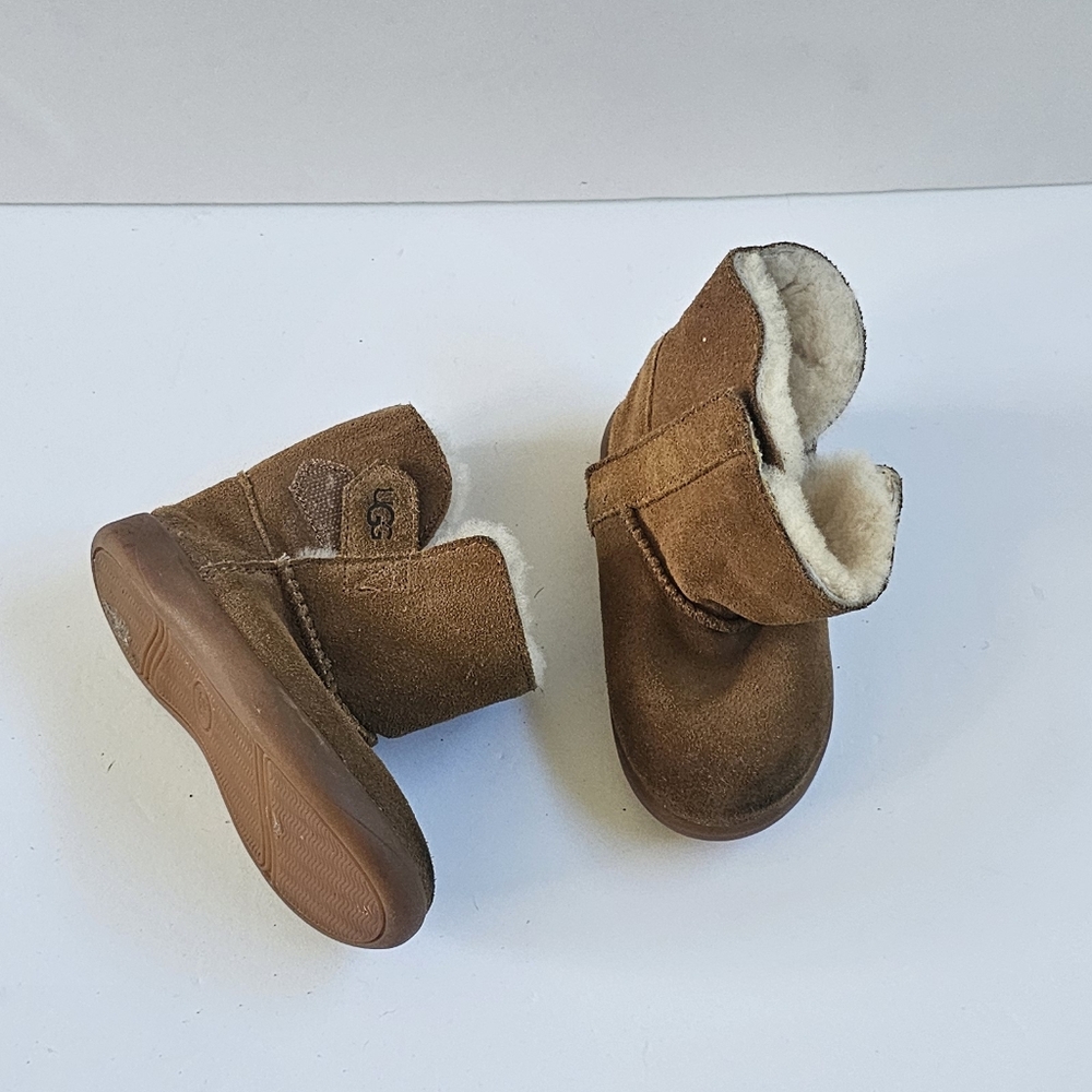 UGG Tan Baby Walker Boots Velcro Closure